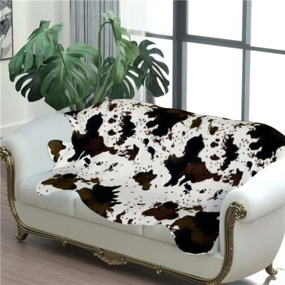 New Cow Print Rug Faux Cowhide Rugs Cute Animal Area Carpet Western Decor
